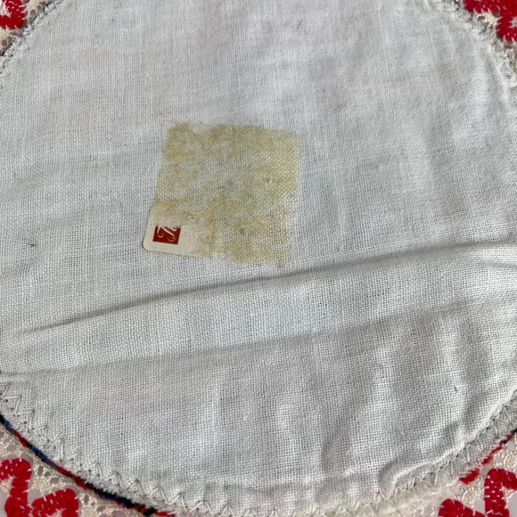 Vintage Australian Folk Art Cottagecore Needlepoint Thin Hot Pad Doily 7” Circle - Picture 9 of 11